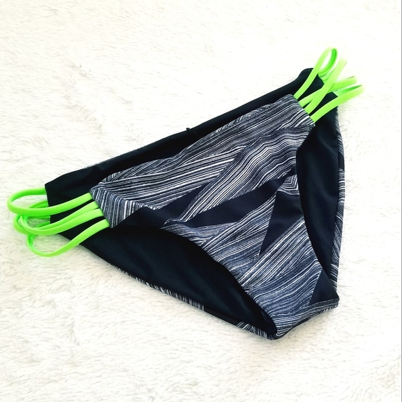 L*Space Low Down Neon Reversible Strappy Bikini Bottom NWT - Picture 3 of 11
